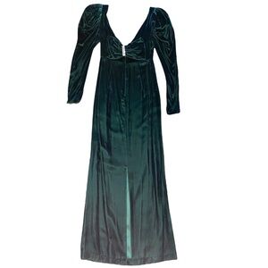 Vintage Forest Green Velvet Rhinestone Backless Bow dress
Gown 40s black Tie
